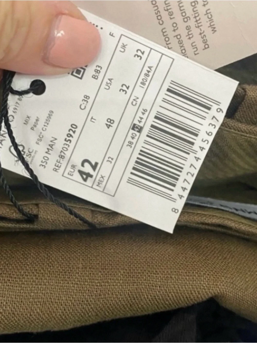 NWT Mango Womens Olive 100% Linen High Waist Straight Pant Size 32 Minimalist